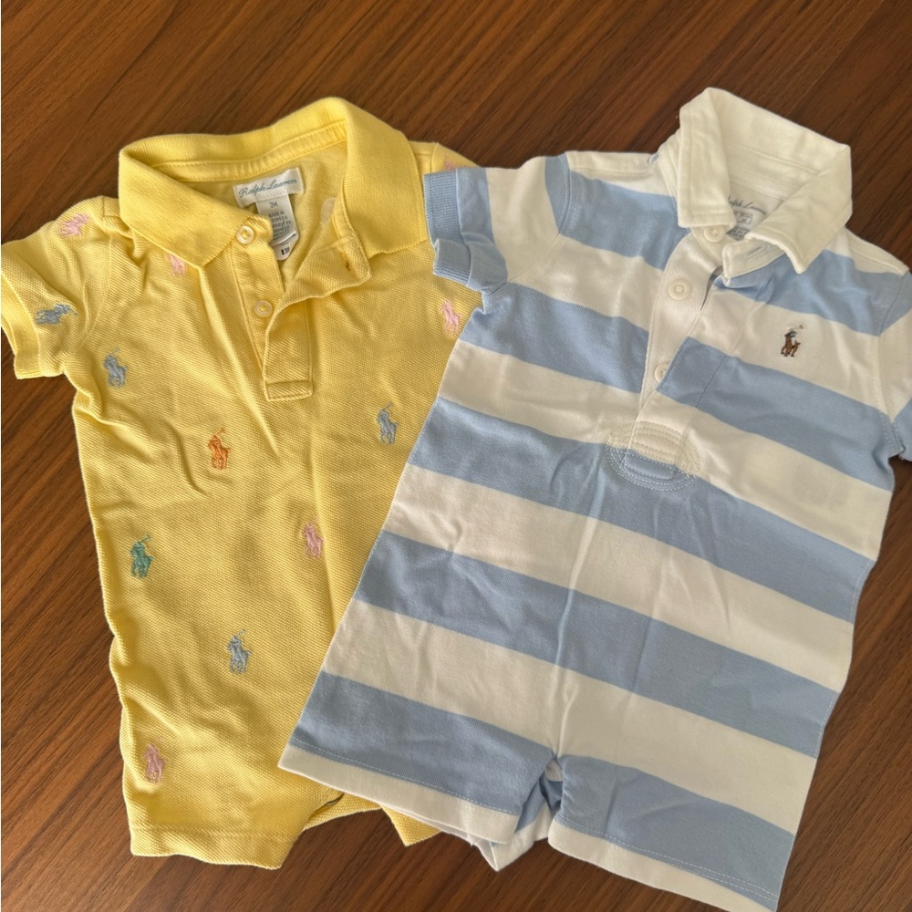 Ralph Lauren Kids Polo Shirts in Yellow and Blue Stripes